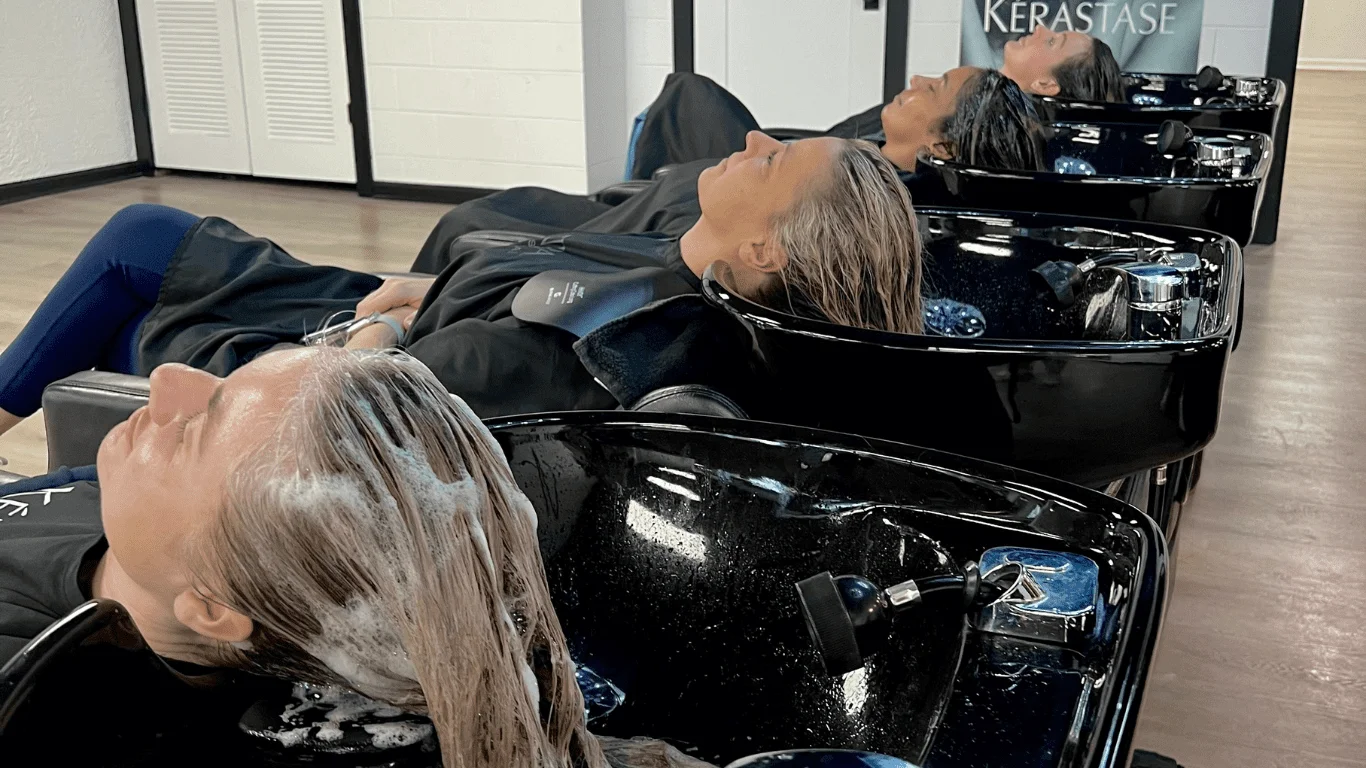 Relaxing wash station for hair treatments at Paradigm Salon