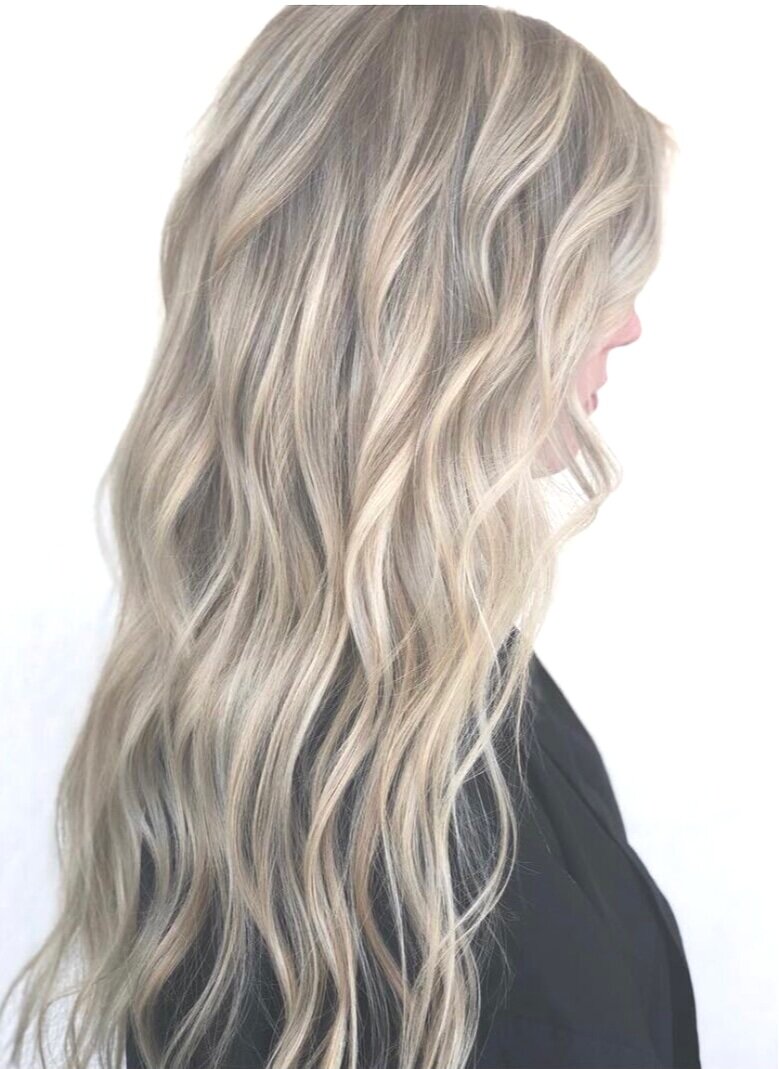 Blond wavy hair
